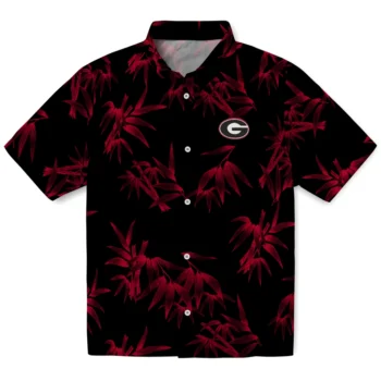 georgia bulldogs bamboo branches red black hawaiian shirts best selling