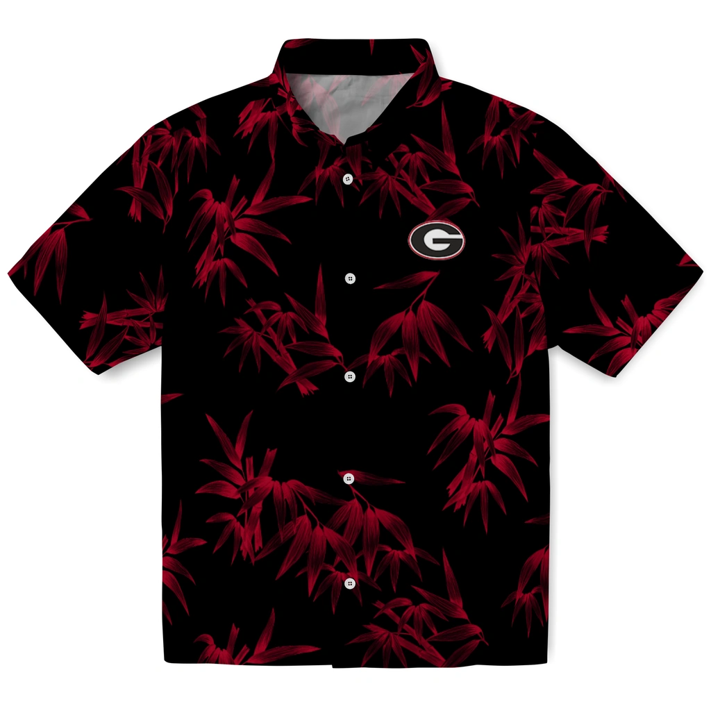 Georgia Bulldogs Hawaiian Shirt - Bamboo Branches georgia bulldogs bamboo branches red black hawaiian shirts best selling