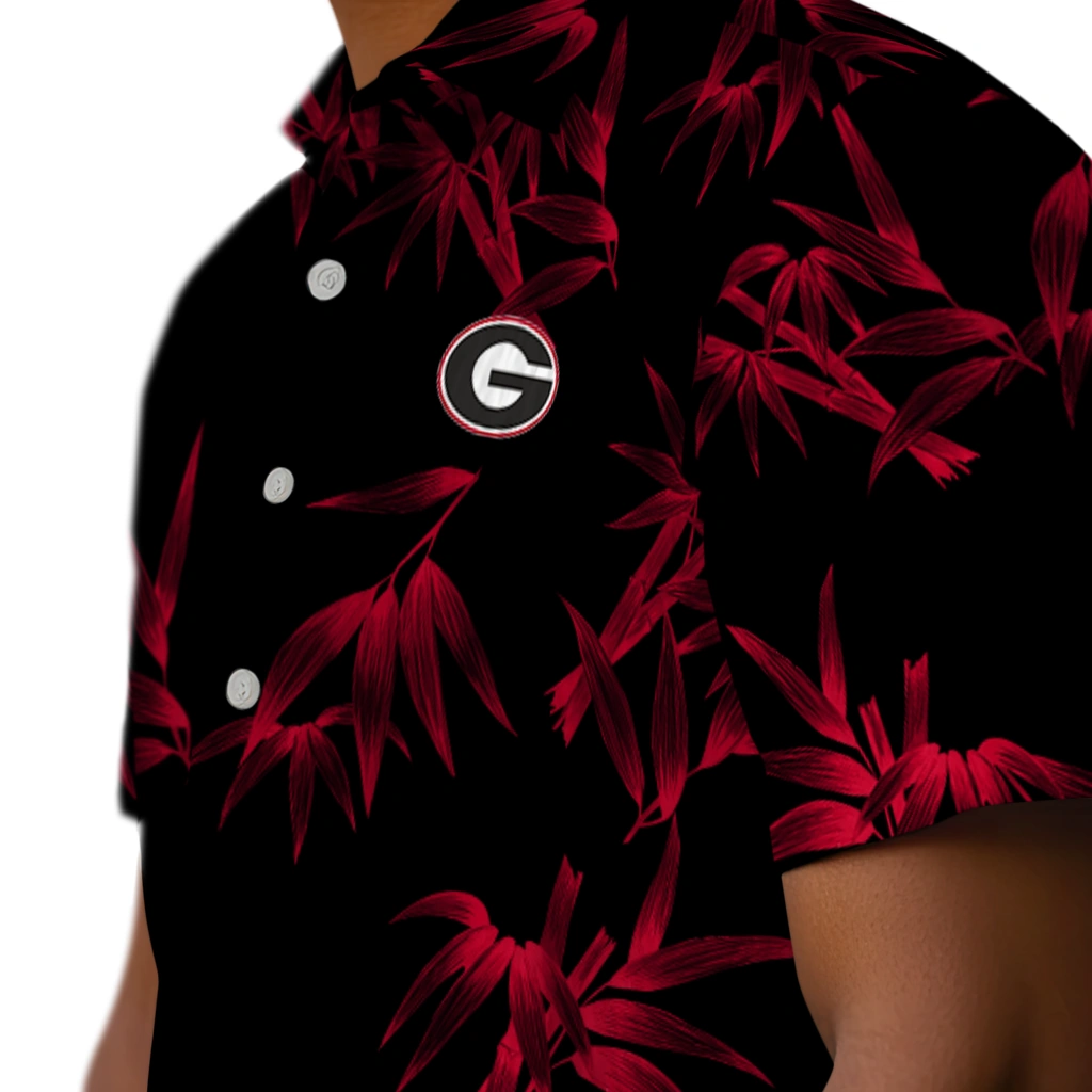 Georgia Bulldogs Hawaiian Shirt - Bamboo Branches georgia bulldogs bamboo branches red black hawaiian shirts trendy