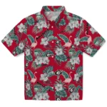 Georgia Bulldogs Hawaiian Shirt – Flamingo and Hibiscus