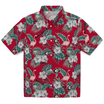 georgia bulldogs flamingo palms red hawaiian shirts best selling