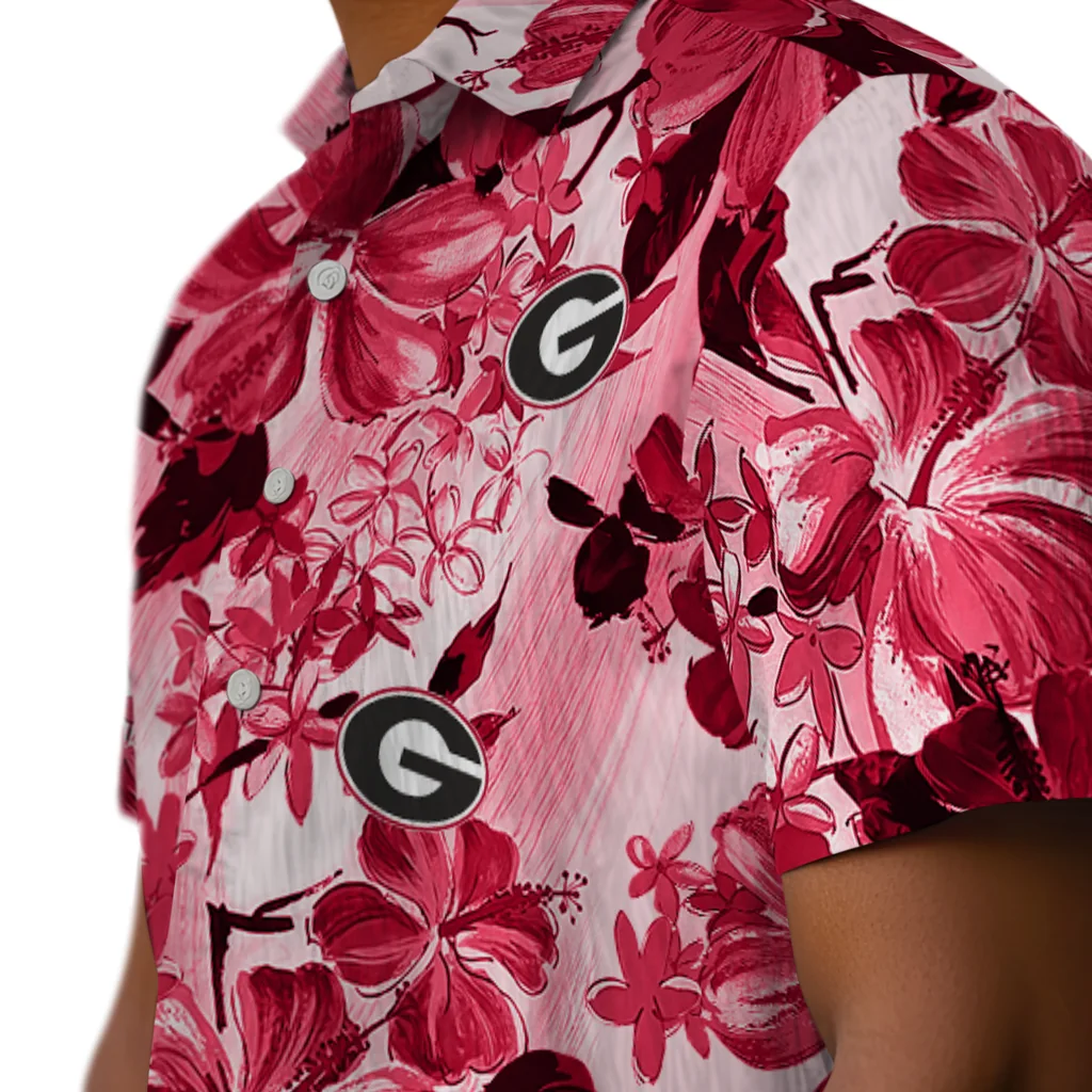 Georgia Bulldogs Hawaiian Shirt - Hibiscus Arrangement georgia bulldogs hibiscus arrangement red hawaiian shirts trendy