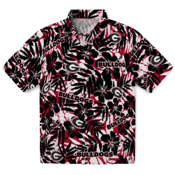 georgia bulldogs hibiscus overlay hawaiian shirts best selling