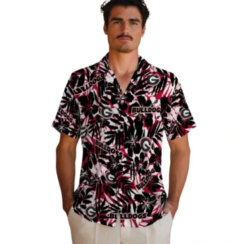 georgia bulldogs hibiscus overlay hawaiian shirts fashion forward