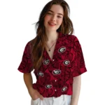Georgia Bulldogs Hawaiian Shirt – Leaf Outline