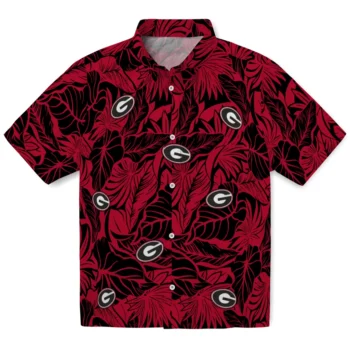 georgia bulldogs monstera layer red hawaiian shirts best selling