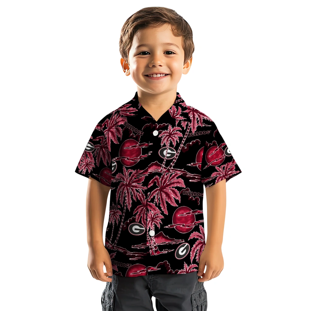 Georgia Bulldogs Hawaiian Shirt - Palm Sunset georgia bulldogs palm sunset hawaiian shirts top rated