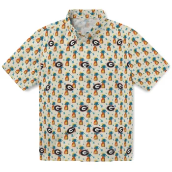 georgia bulldogs pineapple delight beige hawaiian shirts best selling
