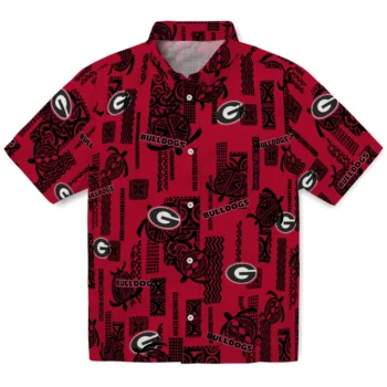 georgia bulldogs turtle lines red hawaiian shirts best selling