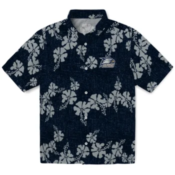 georgia southern eagles hibiscus petals blue hawaiian shirts best selling