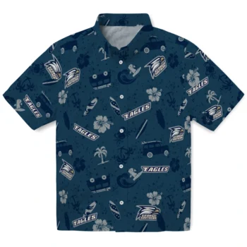 georgia southern eagles beach vibe navy hawaiian shirts best selling