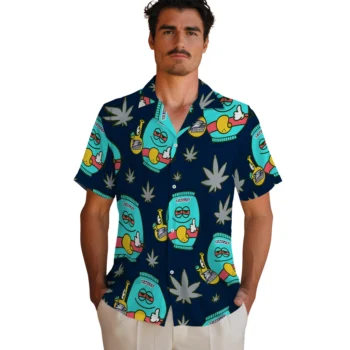 georgia southern eagles bong smile blue hawaiian shirts fashion forward