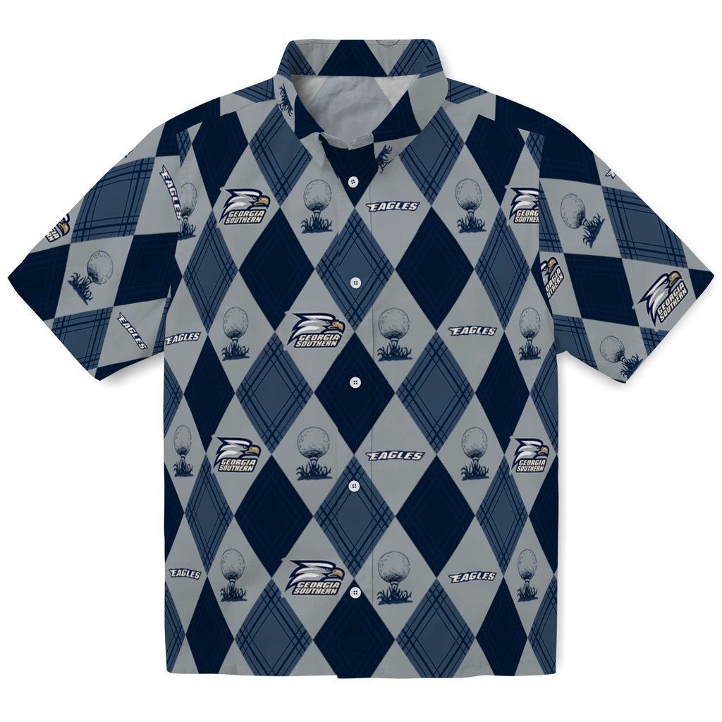 Georgia Southern Eagles Hawaiian Shirt - Golfing Plaid georgia southern eagles balloon plaid blue hawaiian shirts best selling