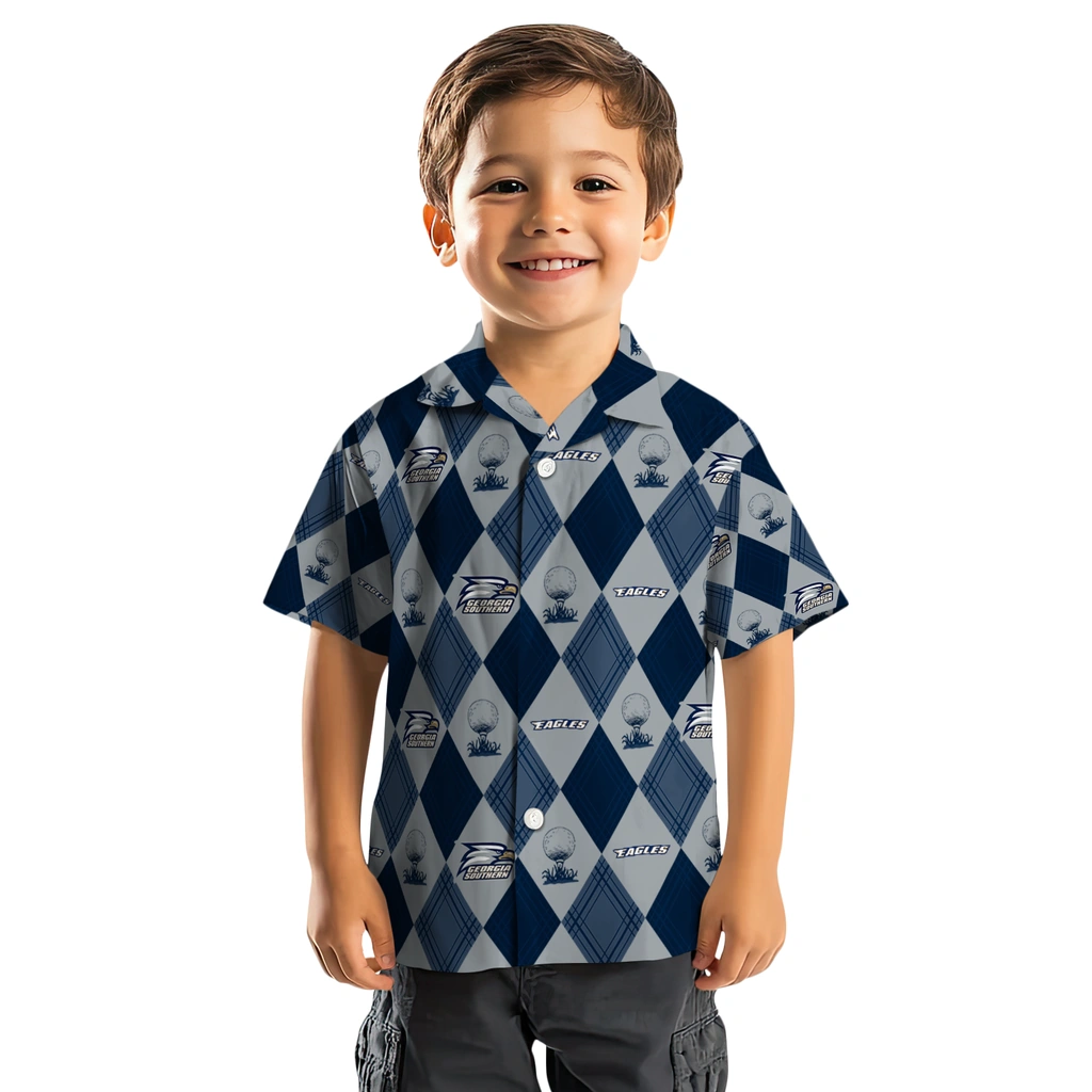 Georgia Southern Eagles Hawaiian Shirt - Golfing Plaid georgia southern eagles balloon plaid blue hawaiian shirts top rated