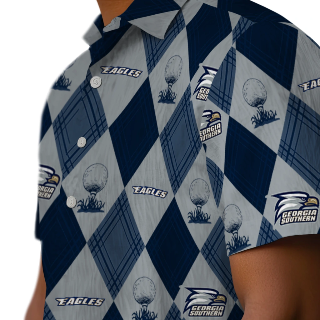 Georgia Southern Eagles Hawaiian Shirt - Golfing Plaid georgia southern eagles balloon plaid blue hawaiian shirts trendy