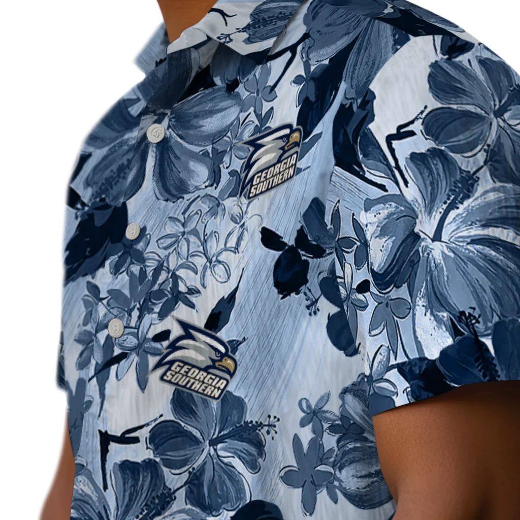 Georgia Southern Eagles Hawaiian Shirt - Hibiscus Arrangement georgia southern eagles hibiscus arrangement blue hawaiian shirts trendy