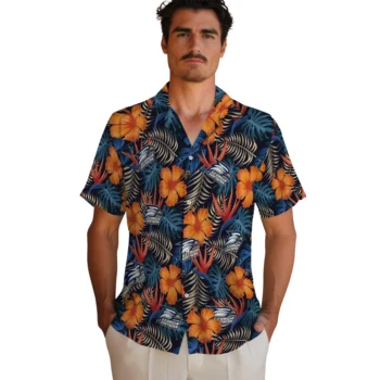 georgia southern eagles hibiscus foliage hawaiian shirts fashion forward