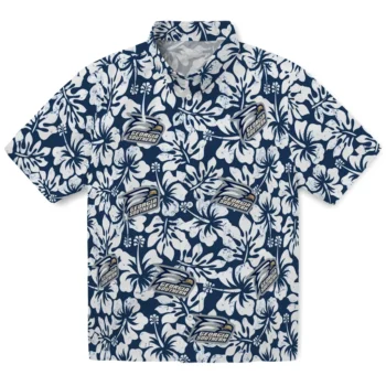 georgia southern eagles hibiscus motif blue white hawaiian shirts best selling