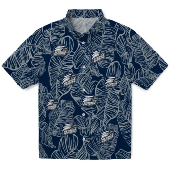 georgia southern eagles leaf outline blue hawaiian shirts best selling