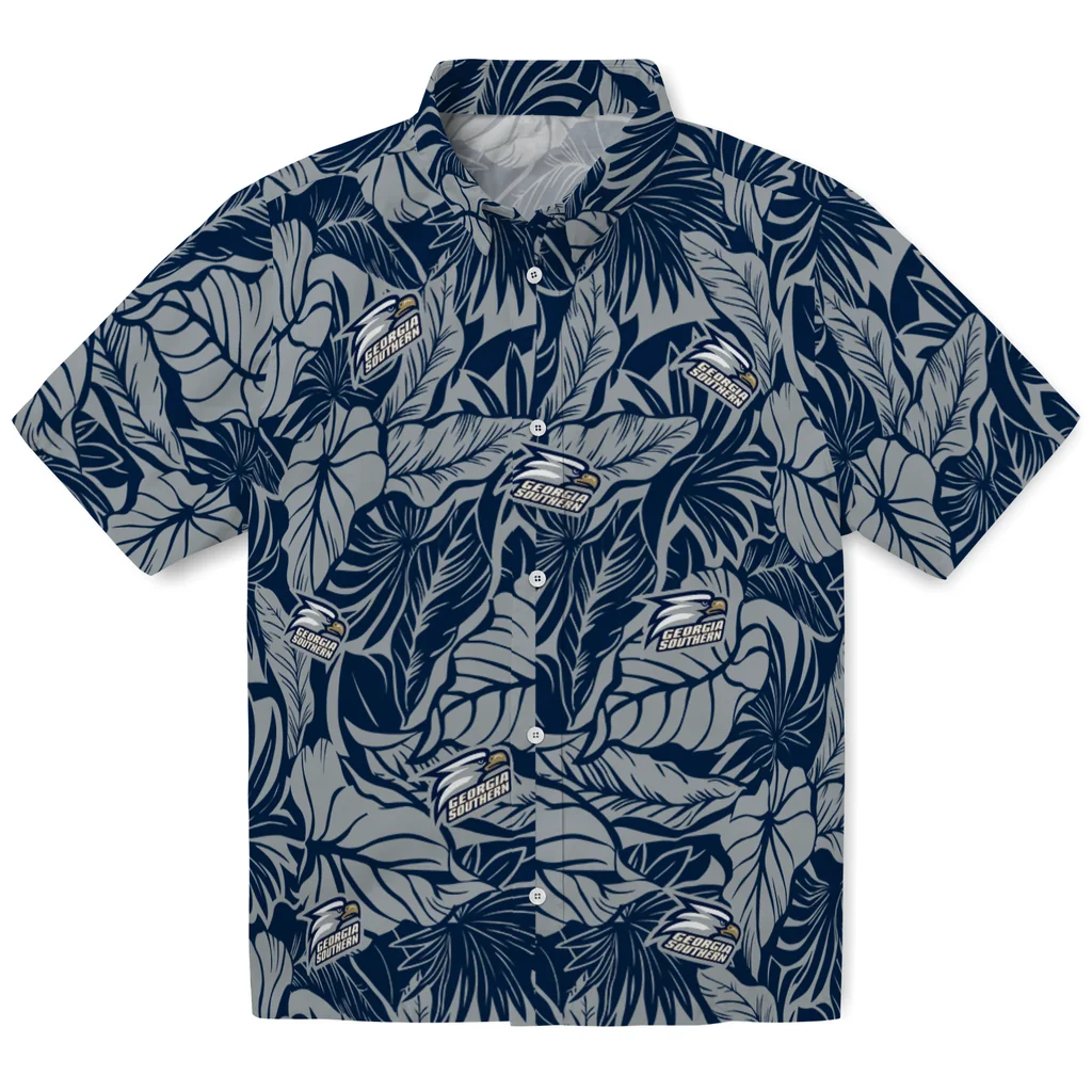 Georgia Southern Eagles Hawaiian Shirt - Monstera Layer georgia southern eagles monstera layer blue hawaiian shirts best selling