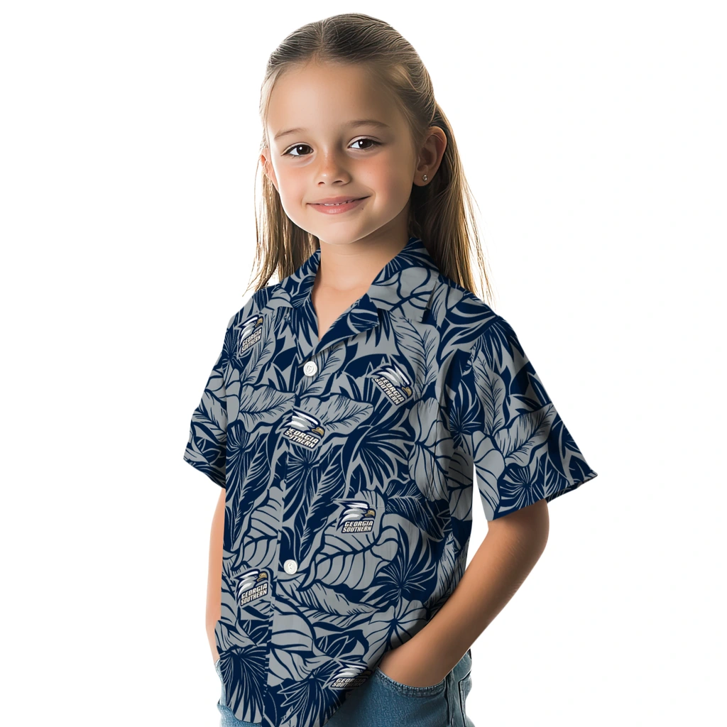 Georgia Southern Eagles Hawaiian Shirt - Monstera Layer georgia southern eagles monstera layer blue hawaiian shirts premium grade