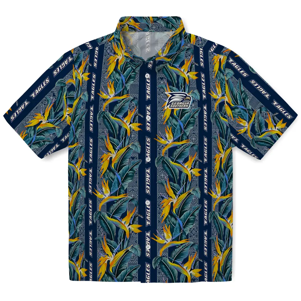Georgia Southern Eagles Hawaiian Shirt - Paradise Vines georgia southern eagles paradise vines blue hawaiian shirts best selling