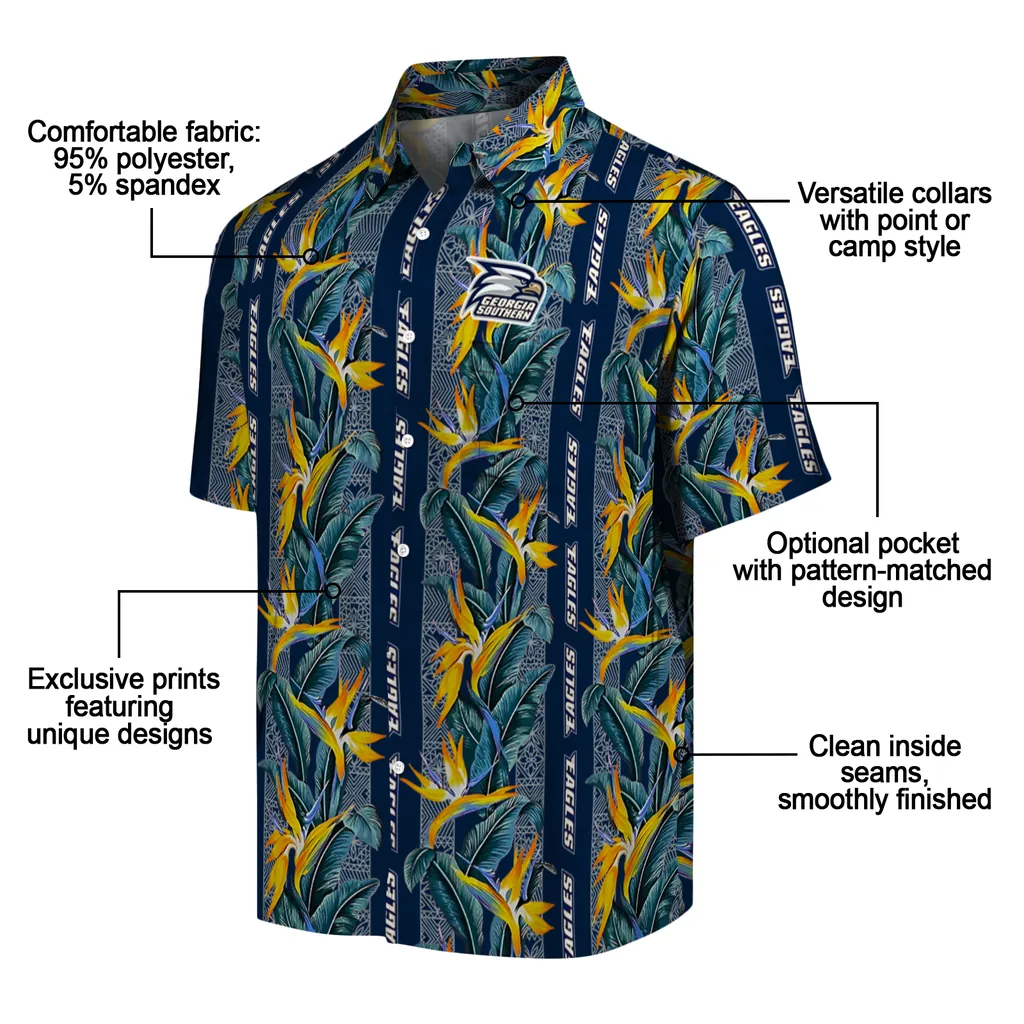Georgia Southern Eagles Hawaiian Shirt - Paradise Vines georgia southern eagles paradise vines blue hawaiian shirts new arrival