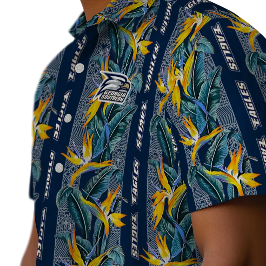 Georgia Southern Eagles Hawaiian Shirt - Paradise Vines georgia southern eagles paradise vines blue hawaiian shirts trendy