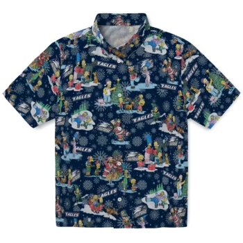georgia southern eagles simpsons christmas blue hawaiian shirts best selling