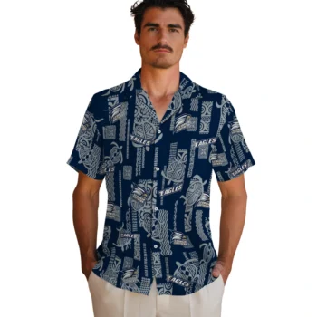 georgia southern eagles turtle lines blue hawaiian shirts fashion forward