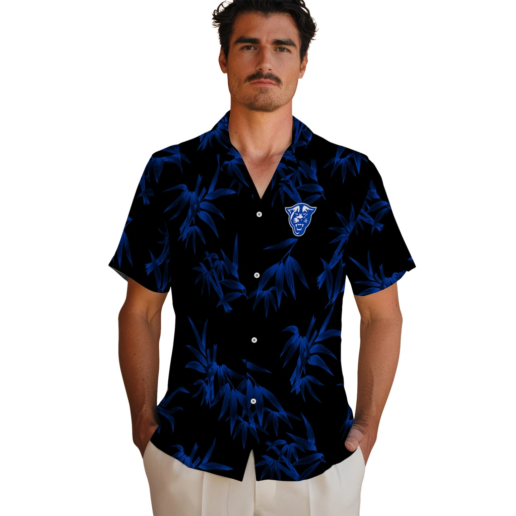 Georgia State Panthers Hawaiian Shirt - Bamboo Branches georgia state panthers bamboo branches blue black hawaiian shirts fashion forward