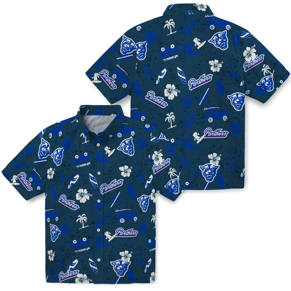Georgia State Panthers Hawaiian Shirt - Beach Vibe georgia state panthers beach vibe navy hawaiian shirts high quality