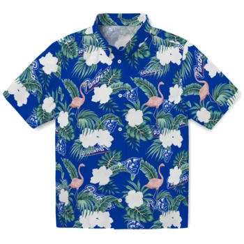 georgia state panthers flamingo palms blue hawaiian shirts best selling