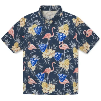 georgia state panthers flamingo hibiscus navy hawaiian shirts best selling