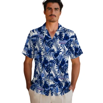 georgia state panthers hibiscus exotic blue hawaiian shirts fashion forward