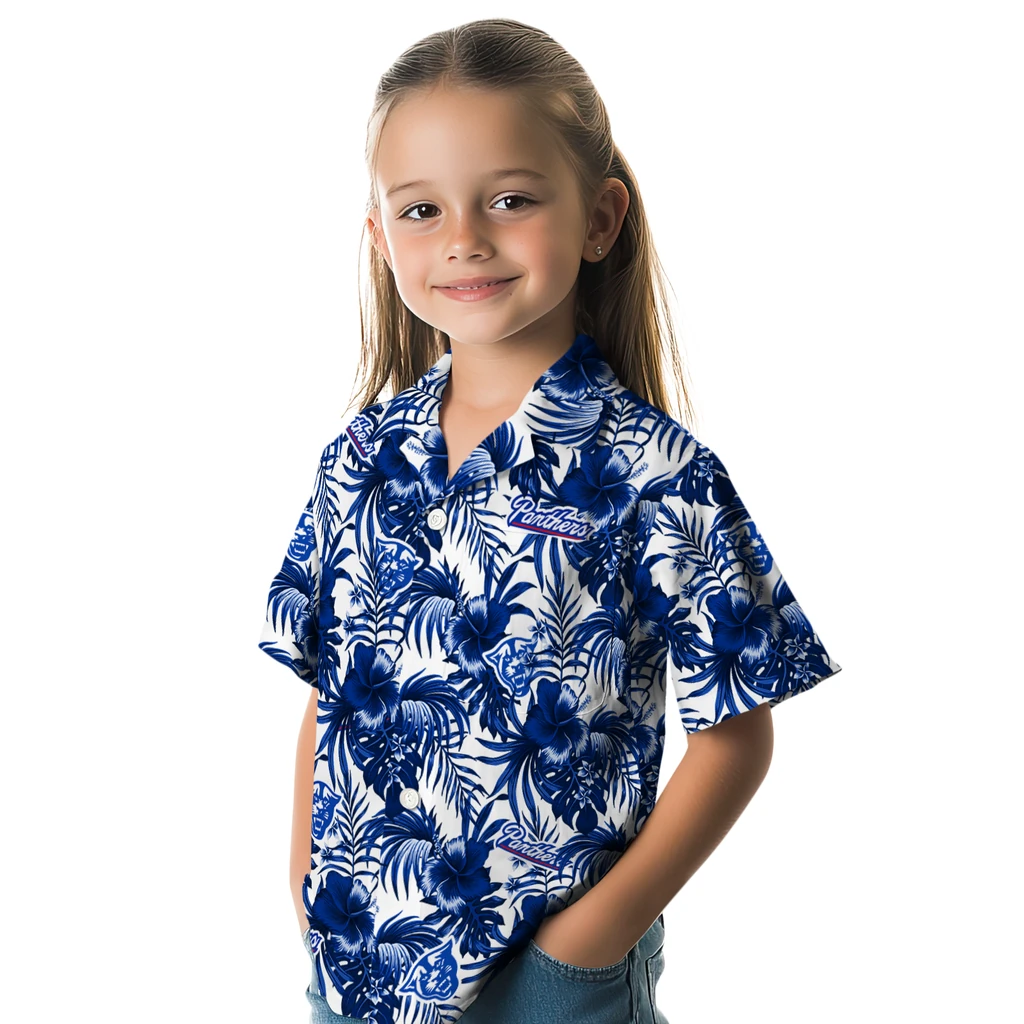 Georgia State Panthers Hawaiian Shirt - Hibiscus Exotic georgia state panthers hibiscus exotic blue hawaiian shirts premium grade
