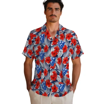 georgia state panthers hibiscus fiesta red royal blue hawaiian shirts fashion forward
