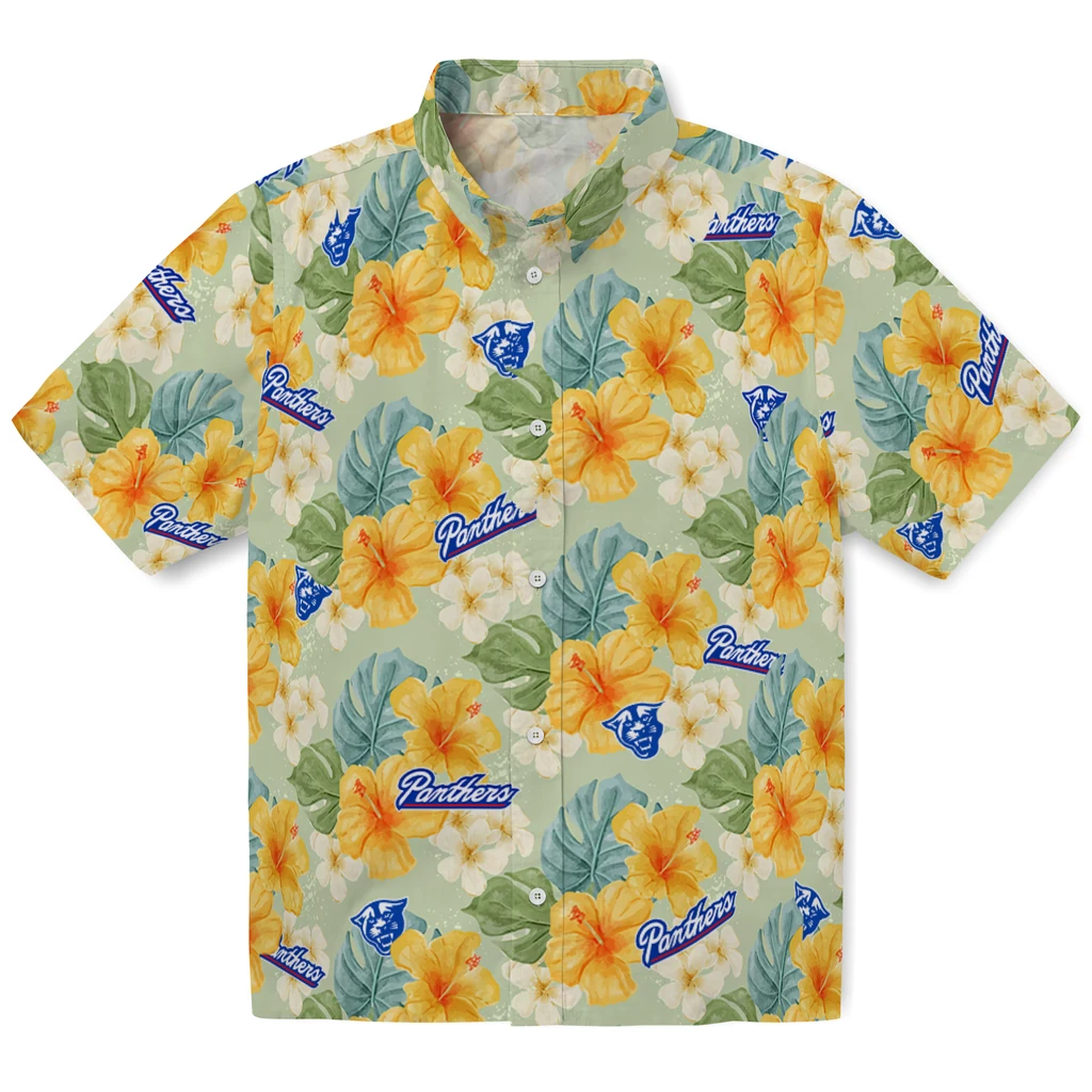 Georgia State Panthers Hawaiian Shirt - Hibiscus Mood georgia state panthers hibiscus mood pale lime yellow hawaiian shirts best selling