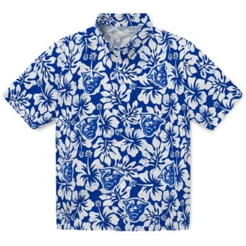 georgia state panthers hibiscus motif blue white hawaiian shirts best selling