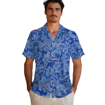 georgia state panthers hibiscus oasis blue hawaiian shirts fashion forward