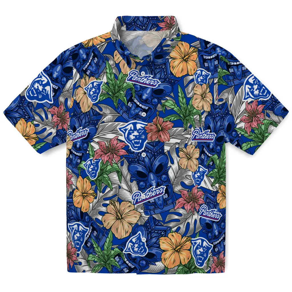 Georgia State Panthers Hawaiian Shirt - Hibiscus Tiki Jungle georgia state panthers tiki jungle blue hawaiian shirts best selling