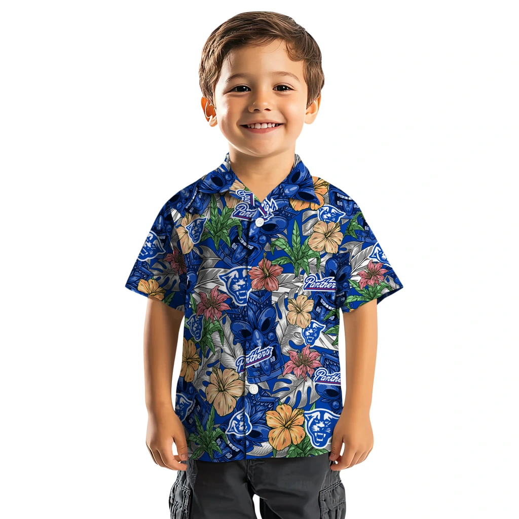 Georgia State Panthers Hawaiian Shirt - Hibiscus Tiki Jungle georgia state panthers tiki jungle blue hawaiian shirts top rated