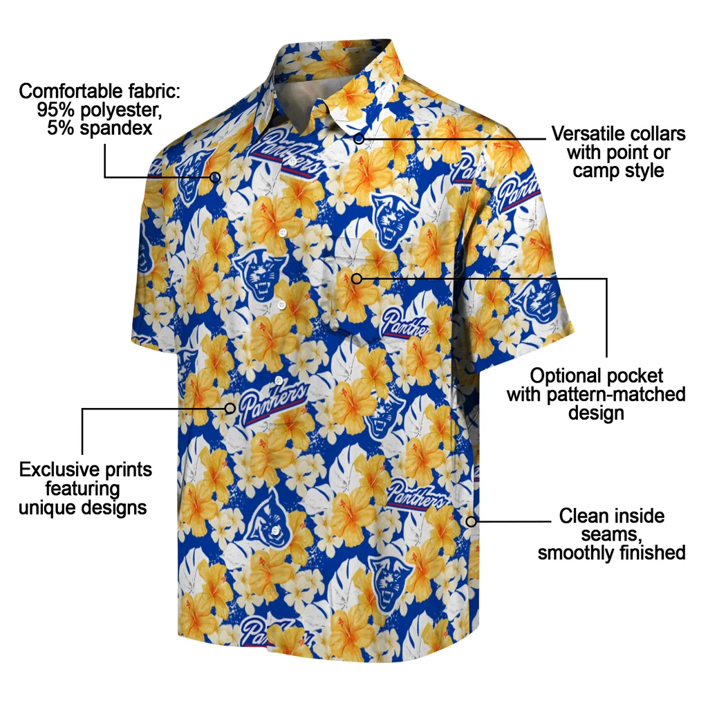 Georgia State Panthers Hawaiian Shirt - Hibiscus Tropics georgia state panthers hibiscus tropics blue yellow hawaiian shirts new arrival