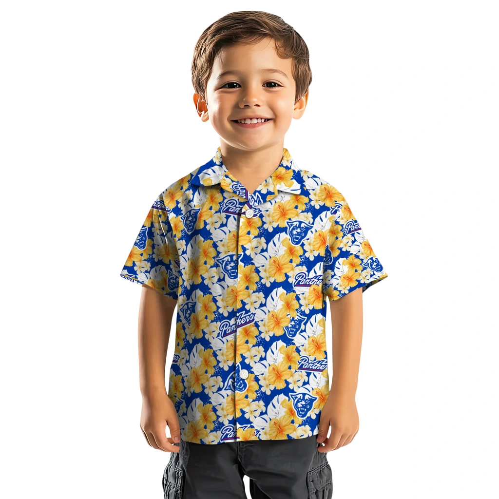 Georgia State Panthers Hawaiian Shirt - Hibiscus Tropics georgia state panthers hibiscus tropics blue yellow hawaiian shirts top rated
