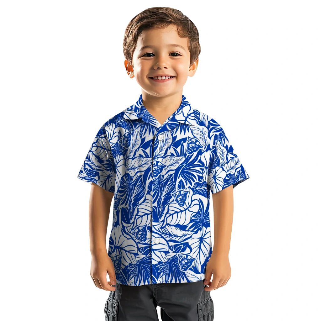 Georgia State Panthers Hawaiian Shirt - Monstera Layer georgia state panthers monstera layer blue hawaiian shirts top rated