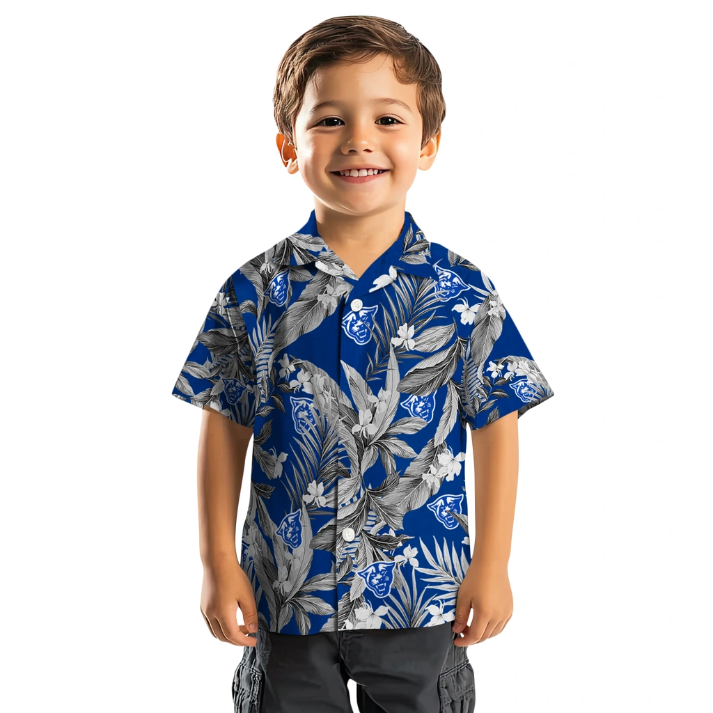 Georgia State Panthers Hawaiian Shirt - Palm Leaves georgia state panthers palm leaves blue hawaiian shirts top rated