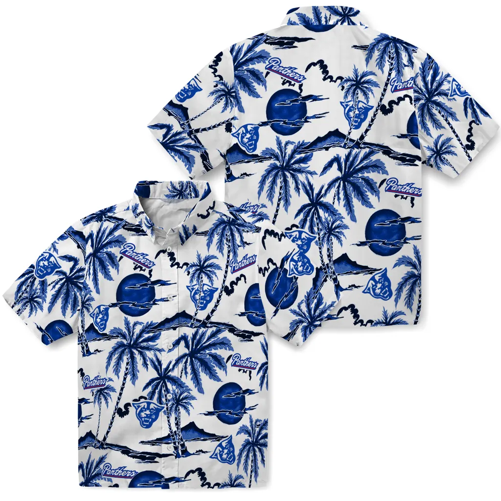 Georgia State Panthers Hawaiian Shirt - Palm Sunset georgia state panthers palm sunset hawaiian shirts high quality