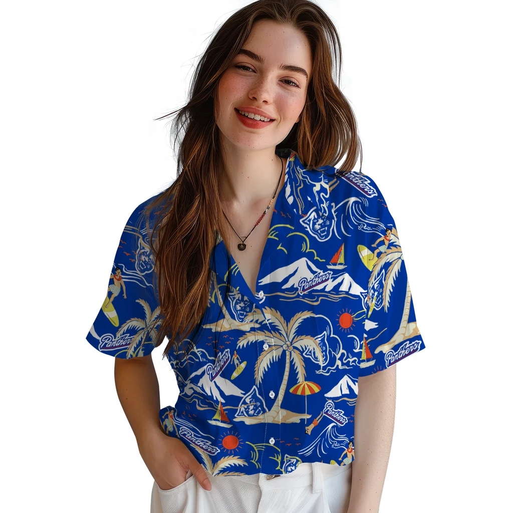 Georgia State Panthers Hawaiian Shirt - Palm Tree Island georgia state panthers palm tree island blue hawaiian shirts latest model