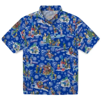 georgia state panthers simpsons christmas blue hawaiian shirts best selling