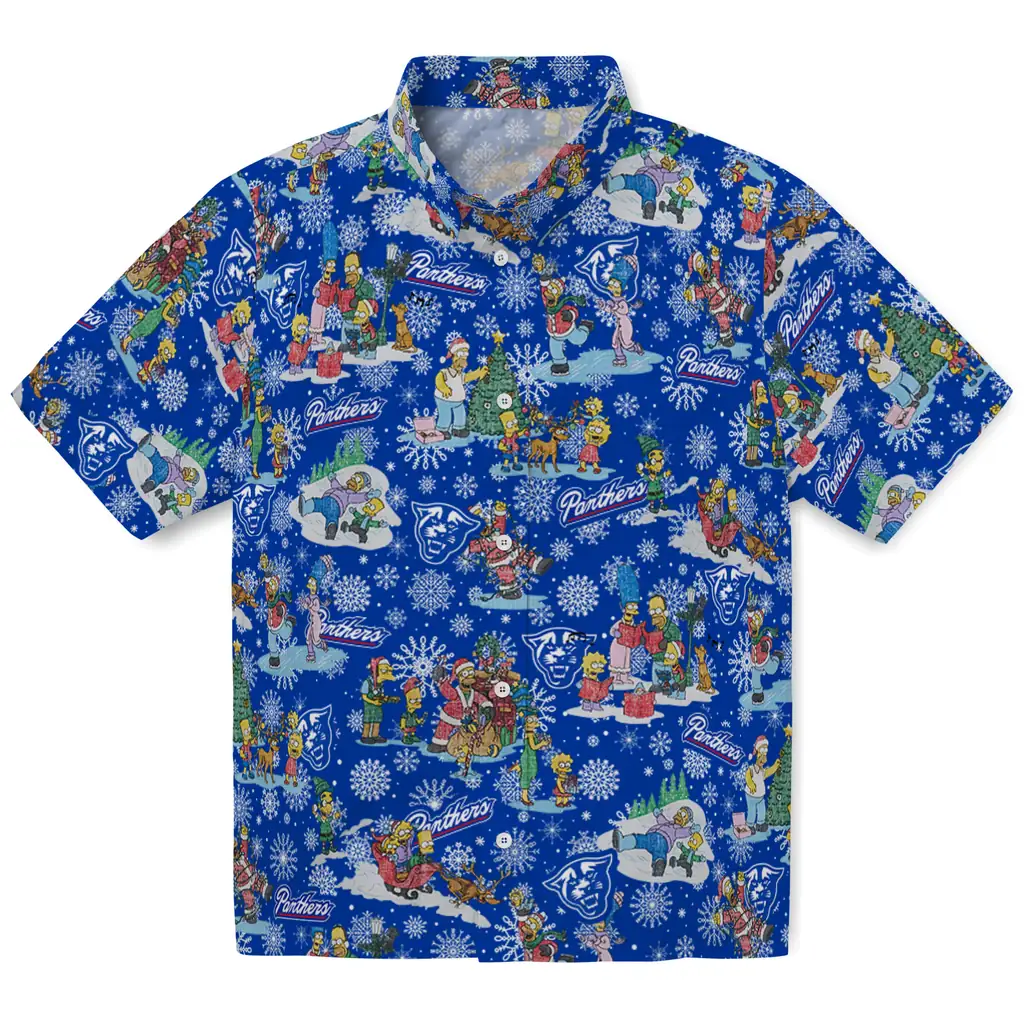 Georgia State Panthers Hawaiian Shirt - Simpsons Christmas georgia state panthers simpsons christmas blue hawaiian shirts best selling
